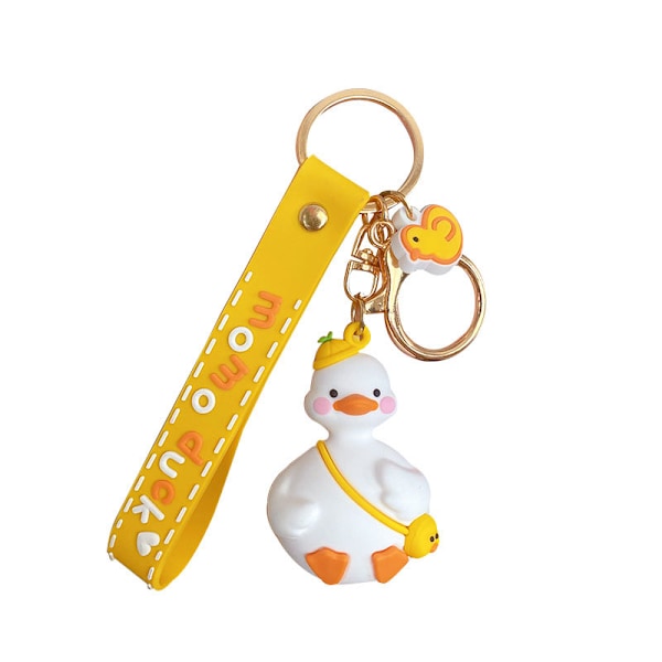 Sarjakuva söpö ankka avaimenperä Kawaii eläin avaimenperä hauska ankka nukke avain