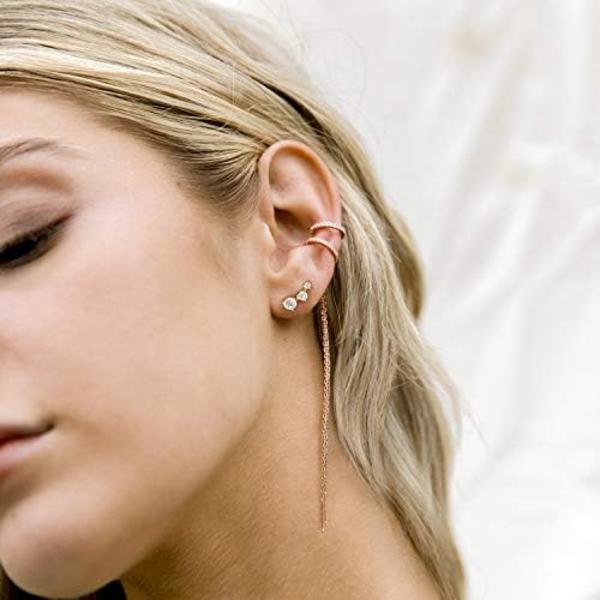 Guldbelagt Cubic Zirconia Øreklatre Øreringe - Faux Diamant Pil Øreklatrer Mode Øreringe til Kvinder
