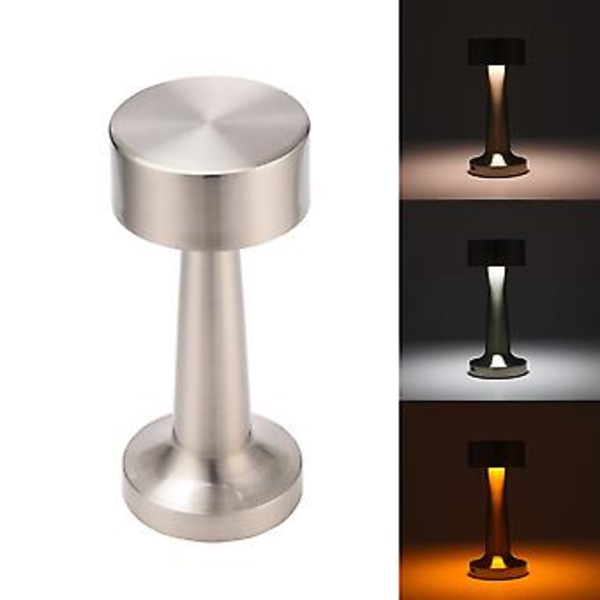 LED Bordlampe med Berøringsfølsom Sensor, Bærbar, 3 Lysstyrkenivåer, Oppladbar, Moderne Metalldesign