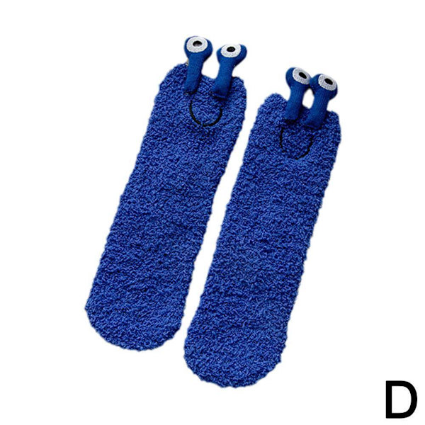 2 par The Floor Socks Sove Strømper til Piger Mellem Rør Strømper Stilfulde Fortykke barn Blå