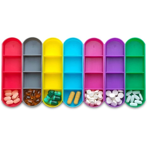 Small Pill Organizer - Dubstar Travel Pill Case Pill Holder (blue)weekly Travel Pill Organizer
