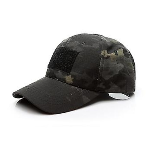 Mens Camo Tactical Baseball Cap Army Military Outdoor Trucker Peaked Hat( Navy Blue)