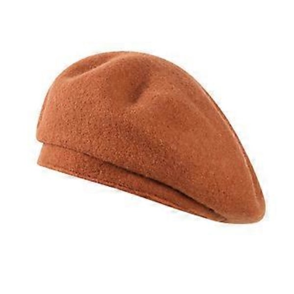 SZTXJ Beret stor hovedomkreds bred side uldhat koreansk version af hundrede strikkede græskarhat Camel