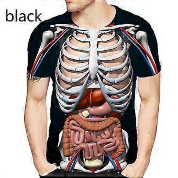 Pedagogisk Augmented Reality T-shirt för Anatomi 3D-tryckt Rundhalsad Kortärmad T-shirt Anime Rolig Halloween Herr T-shirt (XXXXXL blå)