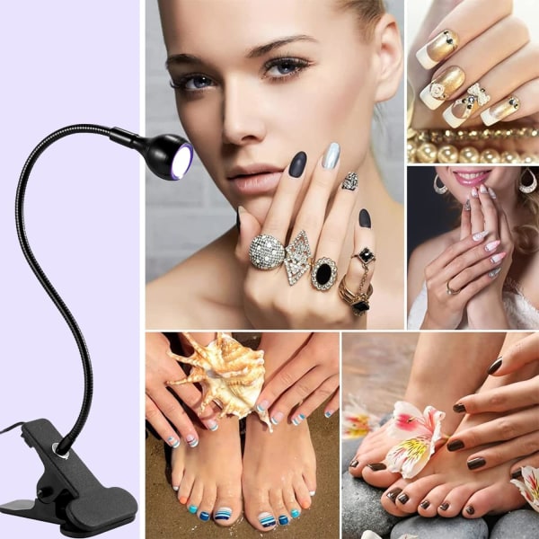 UV-nagellampa, 3 W USB LED med justerbart huvud UV-nagellampa för G