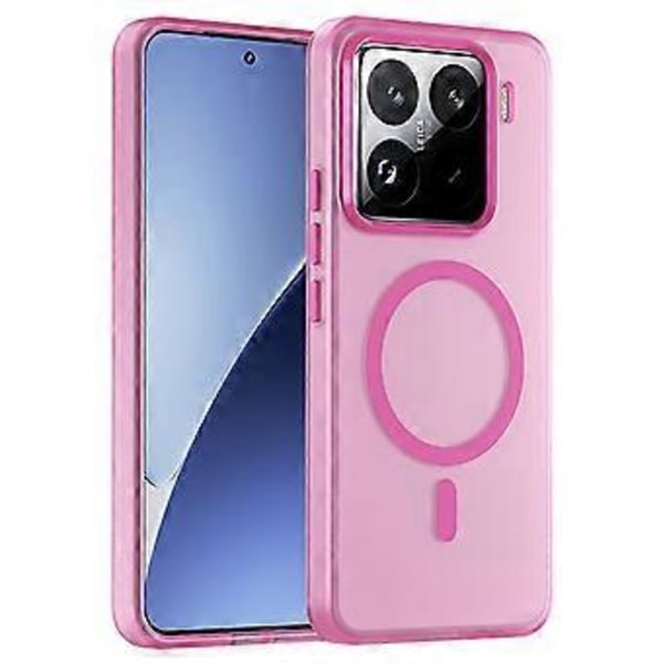 Skal för Xiaomi 15 Pro Kompatibelt med MagSafe TPU+PC Slim Matt Genomskinligt Telefonskal - Rosa (Rosa)