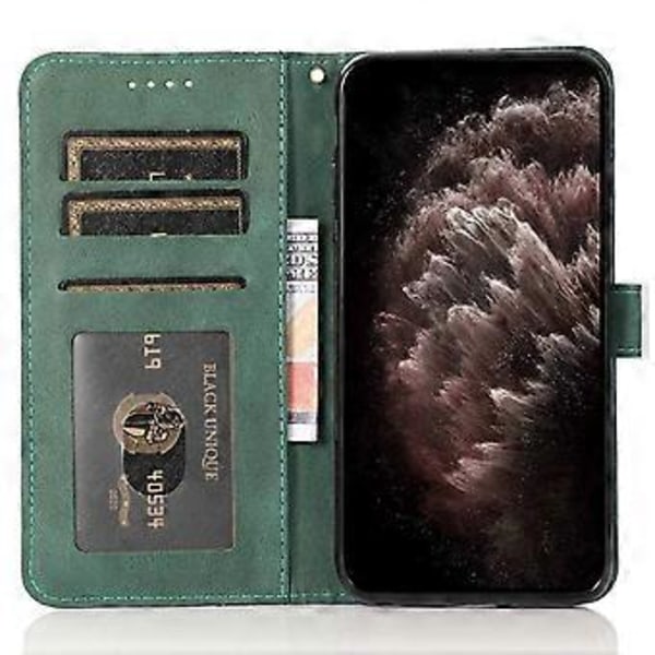 Til Samsung Galaxy A26 5G Cover Farvesplejsning Wallet Stand Læder Telefon Cover med Håndledsrem (Style B)
