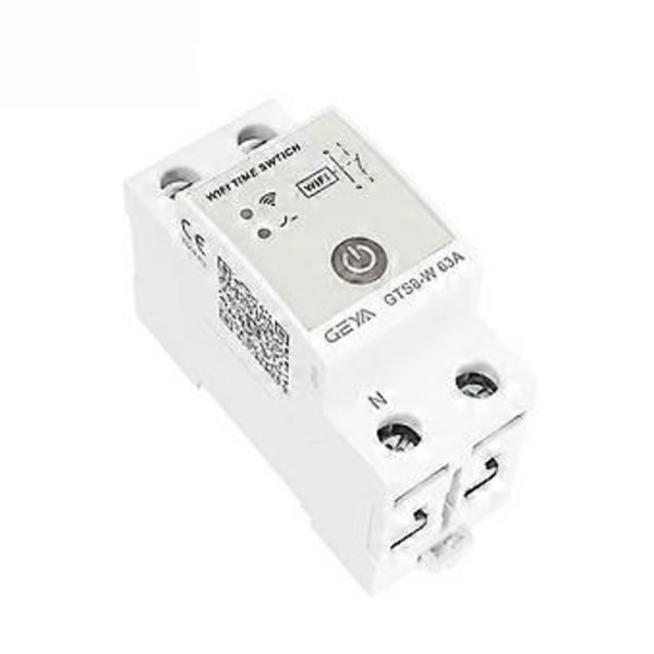 GTS8-W 2P Smart Wifi Timer Strömbrytare DIN-skena Smart Hem Trådlös Fjärrkontroll Strömbrytare Via Tuya APP AC220V 63A