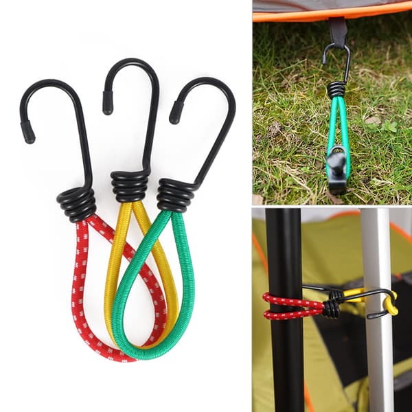 Kireä kumi, pressunauhan jatkokoukut koukulla 15 cm, 15 kpl