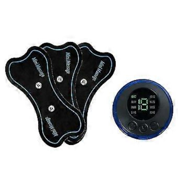 Mini Elektrisk Nakke Ryg Massager Bærbar Ems Cervikal Massage Patch Smertelindrende Enhed -NMAOV (med tre pads)