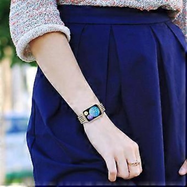 Tyyppi A Xiaomi Smart Band 8 Pro -rannekkeelle, strassikoristeinen 5-helminen metallinen kellon ranneke (tyyli A)