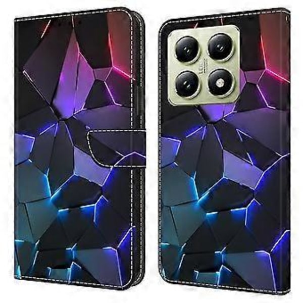 Skal för Xiaomi 14T Mönstertryckt Skyddsfodral TPU+PU Läder Flip Telefonfodral (Stil G)