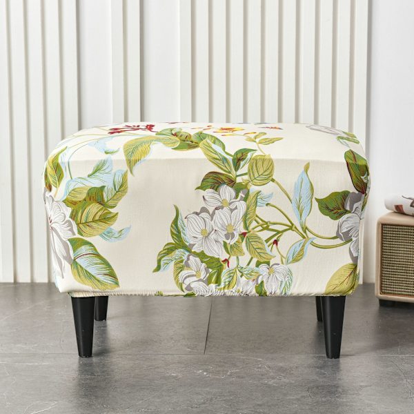 Ottoman Slipcover Stretch Ottoman Covers Rectangular, Footstool C