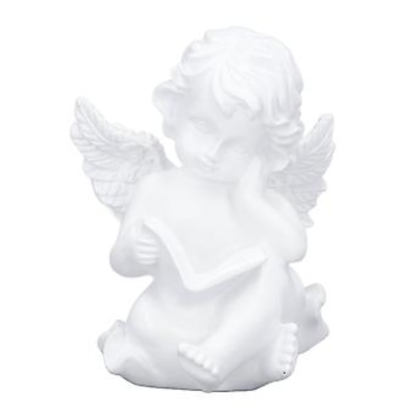 Kerub Statue Livagtigt Udseende Boglæsning Holdbar Resin Bredt Anvendt Haveengel til Soveværelse Kontor Bibliotek