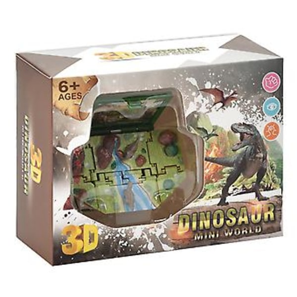 3D Dinosaur Bognøgle til Børn - Mini Foldbar Pop-up Dinosaur Verden i Gaveæske - Sjov Nøglering Legetøj (Grøn)