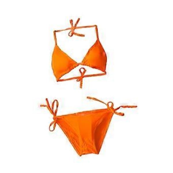 Bikini Baddräkt Set för Kvinnor Bekväm Dam Baddräkt för Vattenaktiviteter i Klubbmiljö (orange)