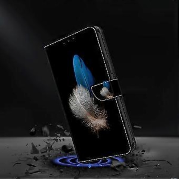 Wallet Case til Samsung Galaxy A52 4G/5G/A52s 5G, PU Læder Stand 3D Mønster Print Telefon Cover (To Fjer)
