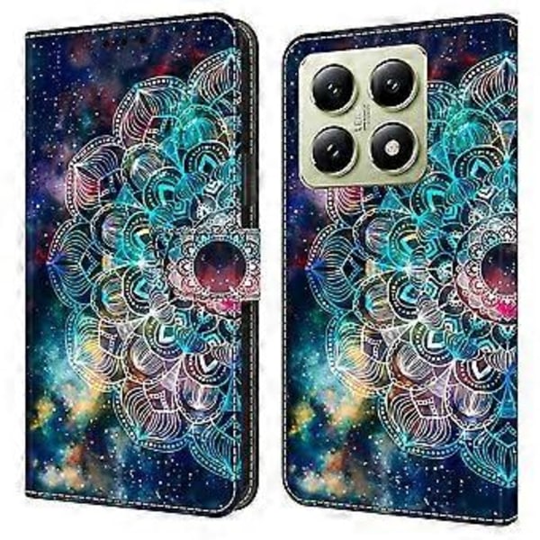 Til Xiaomi 14T Etui Mønsterprintet Beskyttelsescover TPU+PU Læder Flip Telefon Etui (Style K)