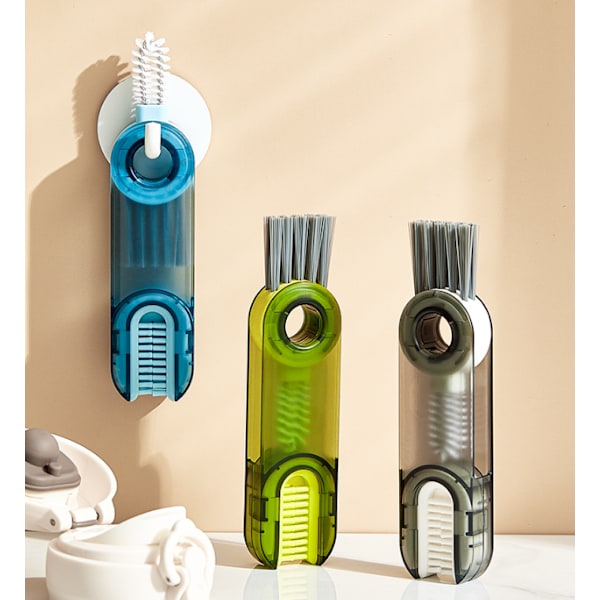 3-pack 3-i-1 lockrengöringsborste multifunktionell flaskrengöringsborste