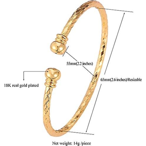 Enkelt manschettarmband 18k äkta guld Platinapläterade fina armband Modesmycken Öppna armband manschettarmband, vridet eller hjärtstil