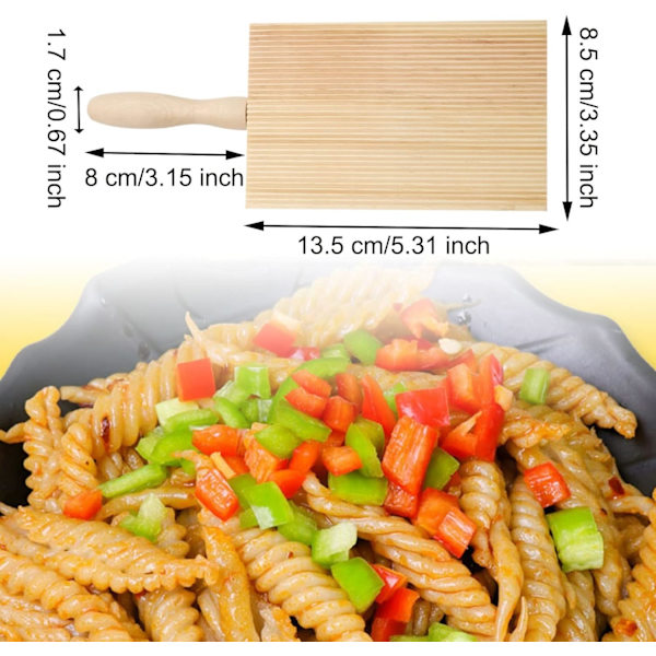 Pasta Stripper Board Macaroni Pasta Board Wooden for Pressing and Mould Butter