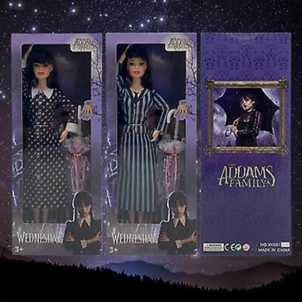 Living Dead Dolls Wednesday Addams Familjedocka Set Present För Fans-r ( 5 Ledade Ränder)