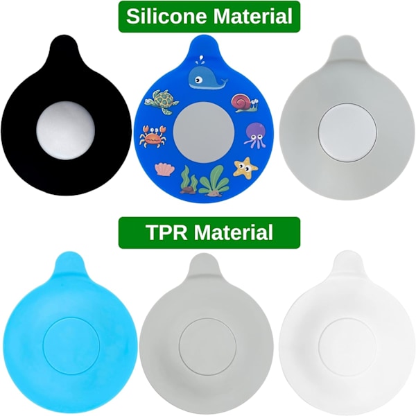 Diameter 13,3 cm, (blå), 2-pack, avloppsplugg för badkar, dusch,