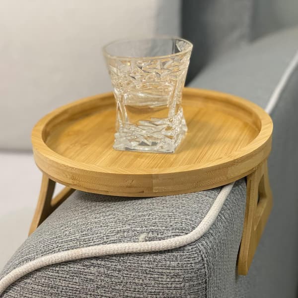 Sofa-bord for sofa, sofa-armlæn organizer, træ sofa-armlæn