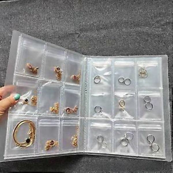 PVC transparent opbevaringspose forseglet pose øreringe ring halskæde smykker anti-oxidation ins smykker støvpose opbevaringsbog