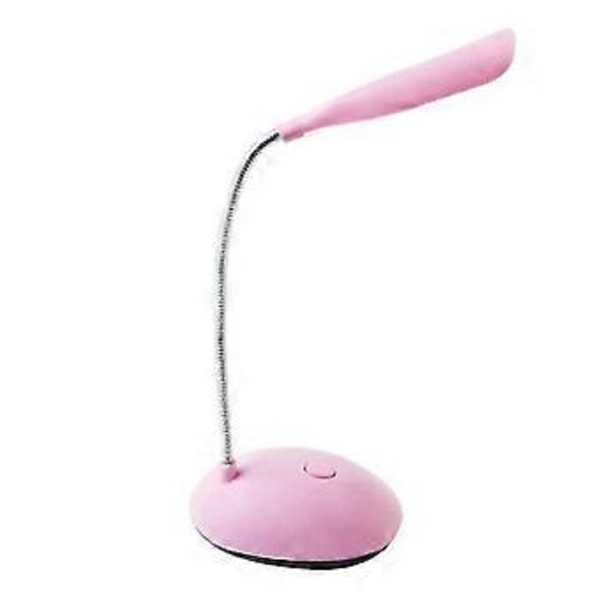 Vikbar LED Skrivbordslampa Dimbar Touch Bordslampa 4.5v AAA Batteri Barn Student Studier Läsning Ögonskydd Portabel Lampa (Rosa)