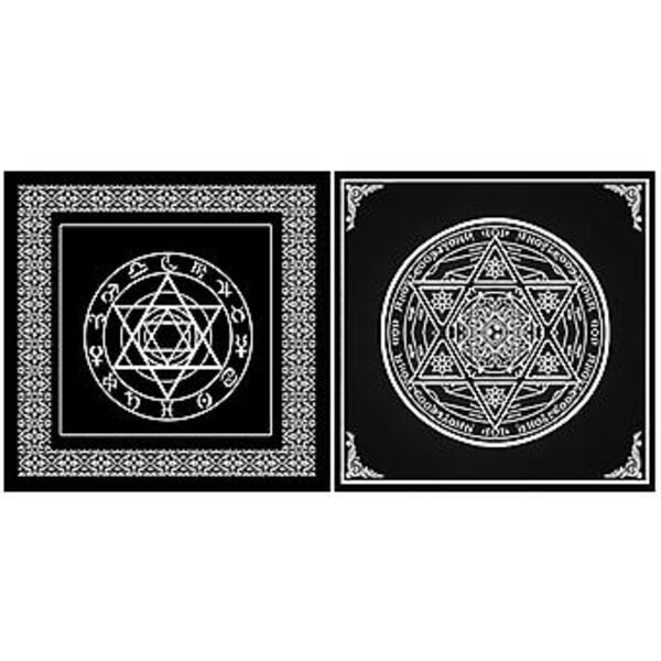 4 stk Tarot-duker Spådom Tarotkortmatte Pendel Magisk Pentagram Runer Klær (Mønster A)