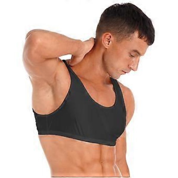 Ärmlös Muskel T-shirt för Män Basic Tank Crop Tops Fitness Gym Sport Västar (L rosa)