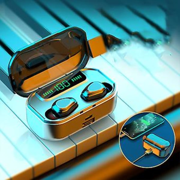 Bluetooth-kuulokkeet Langattomat Liike-kuulokkeet Handsfree Stereo Melunvaimennus (Digitaalinen Valkoinen)