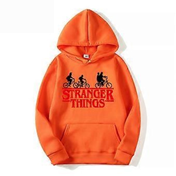 Stranger Things -teemainen nuorten ja miesten huppari pitkillä hihoilla, huppu, pusero, yläosa 1(L Oranssinen)