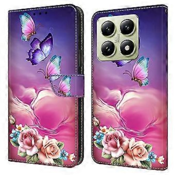 Skal för Xiaomi 14T Mönstertryckt Skyddsfodral TPU+PU Läder Flip Telefonfodral (Stil M)