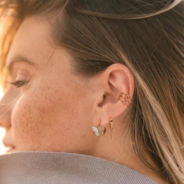 Cubic Zirconia Huggie Øreringe 14k Guldbelagte Små Øreringe Små Huggie Hoop Øreringe Enkle Letvægts Hoops Gave til