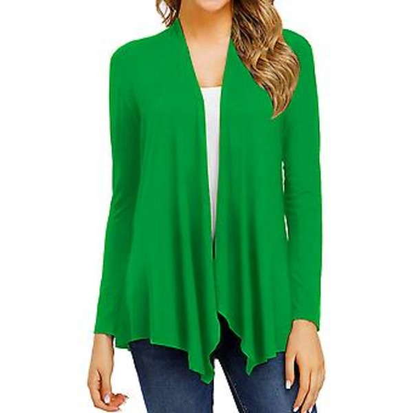 Long Sleeve Loose Cardigan Cotton Slouchy Pleasing Cardigan Suitable For Women Ladies Girls(S Green)