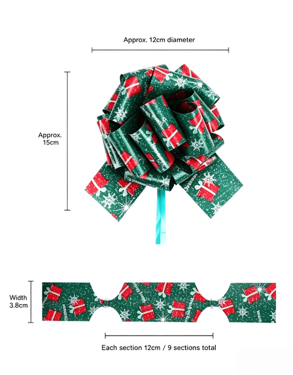 24 julklappsrosetter - julklappsinslagning dekoration streamers