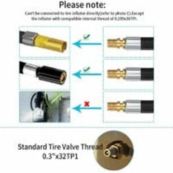 2 stk Dekk Inflator Slange Slange, 35 Ventil Inflator Slange Sykkel Pum