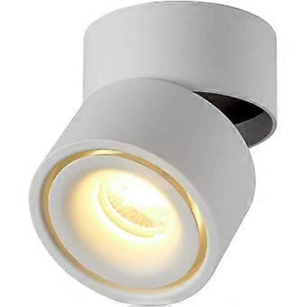 Inomhus 12W LED-projektor, Justerbar taklampa 360° roterande och COB LED 10x10/Aluminium Vägglampa (Vit-3000K) [Energiklass