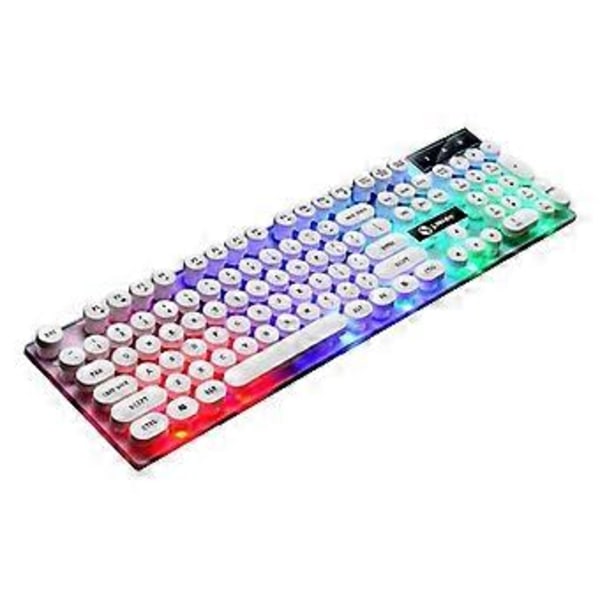 GTX300 Mekaniskt Gamingtangentbord RGB Bakgrundsbelyst Dator Tangentbord (punk vit 2)