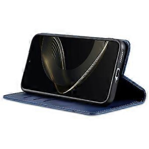 AZNS Fodral för Samsung Galaxy A56 5G, Kohudstextur PU Läder Plånboksfodral - Blå (Blå)