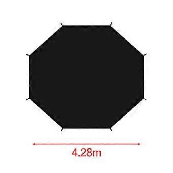 Trampolin Skyggeovertræk Trampolin Solbeskyttelse Overtræk Rivfast til 8 Stænger Rund Trampolin Sort Loft Trampolin Markise (14ft)