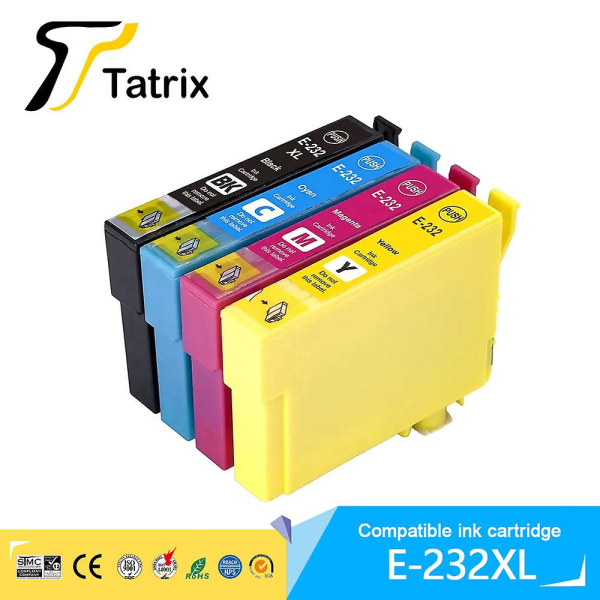 Tatrix 232 T232 Xl 232xl T232xl Premium Compatible Color Inkjet Ink Cartridge For Epson Xp-4200/xp-4205/ Wf-2930/wf-2950 Printer 232XL Black
