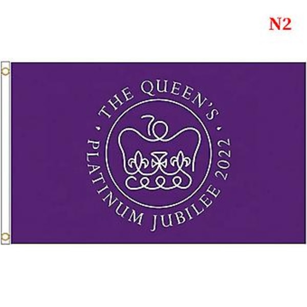 2022 Drottning Elizabeths Platinajubileumsflagga 3x5ft Union Jack Flagga Drottningen 70 år (Mönster 2)