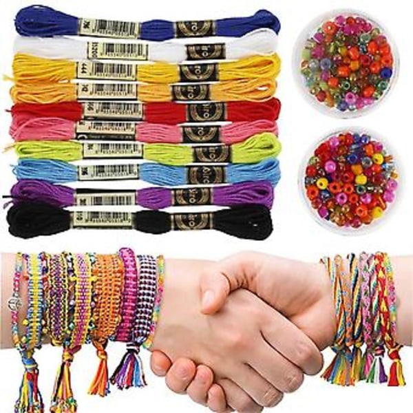 DIY Håndlagde Tausett for Jenter - Armbånd, Perler, Flettet Lekegave (Blå)