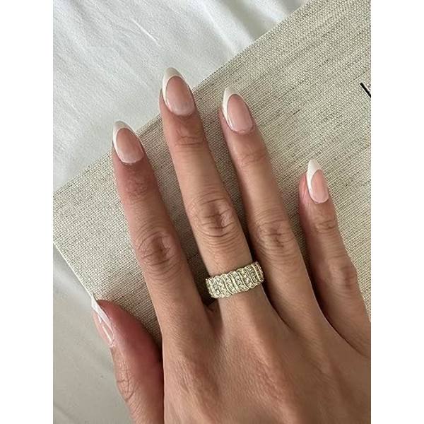 Forgyldt chunky ring | Cubic Zirconia stablebare ringe | Chunky bred ring til kvinder
