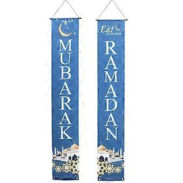 1 Pari Eid-säepareja Ramadan Mubarak Koristeellinen Ripustettava Säepari Sisustus Eid Kuistin Kyltti