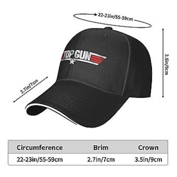 Trendikäs Top Gun Baseball-lippis Unisex Aikuinen Amerikkalainen Elokuva Säädettävä Isähattu Miehille Naisille Hip Hop [JKW] (Sininen)