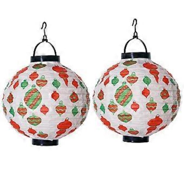 2 stk Julelysende Papirlykter Hengbare Papirlykter Julscene Layout Dekorasjoner Uten Lampe Hvit Reddik Stil